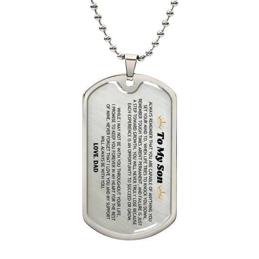 To My Son, Love Dad– Luxury Military Necklace – CMS902