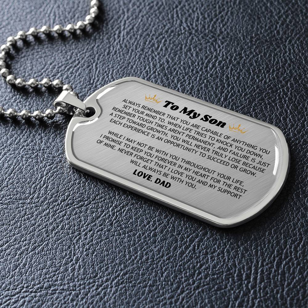 To My Son, Love Dad– Luxury Military Necklace – CMS902