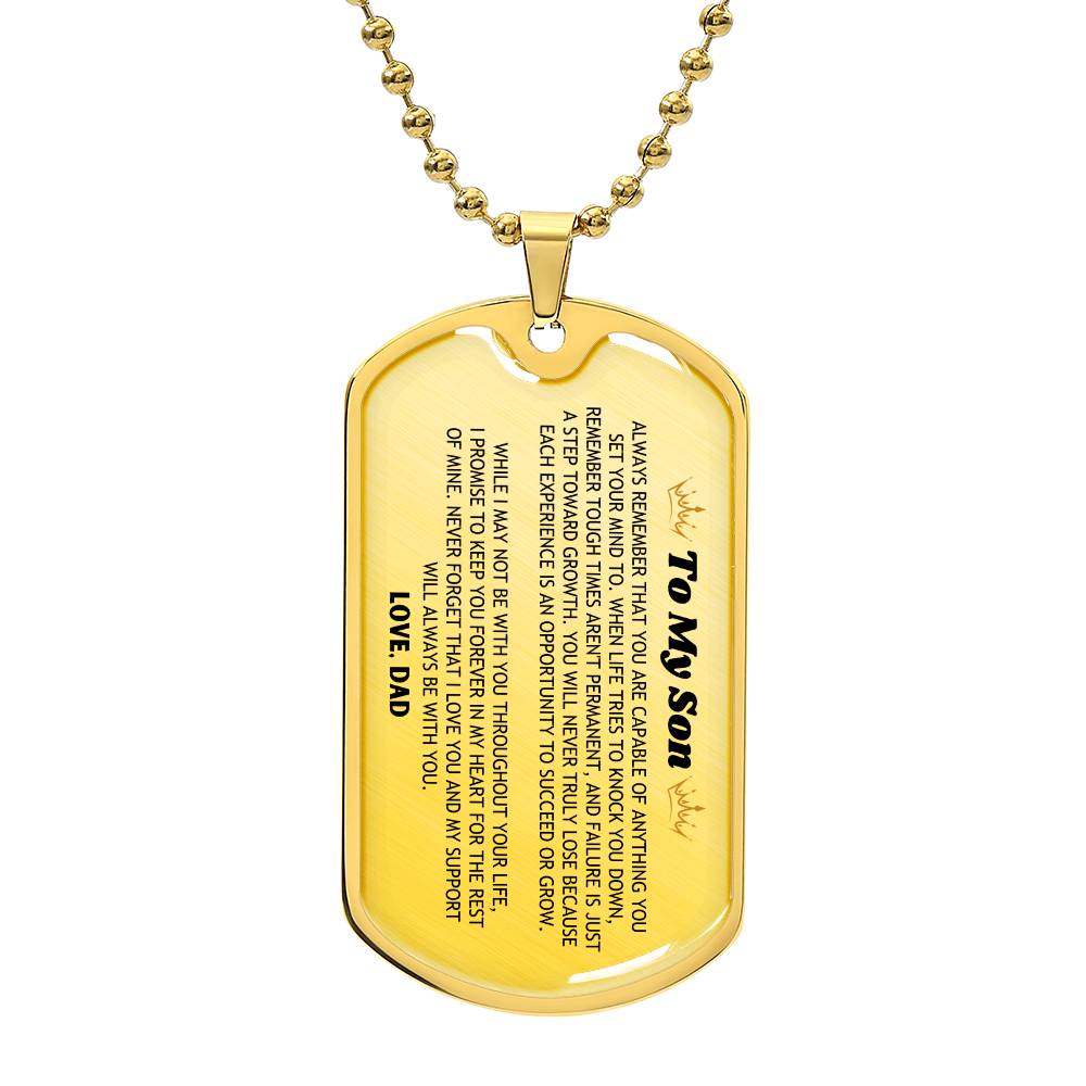 To My Son, Love Dad– Luxury Military Necklace – CMS902