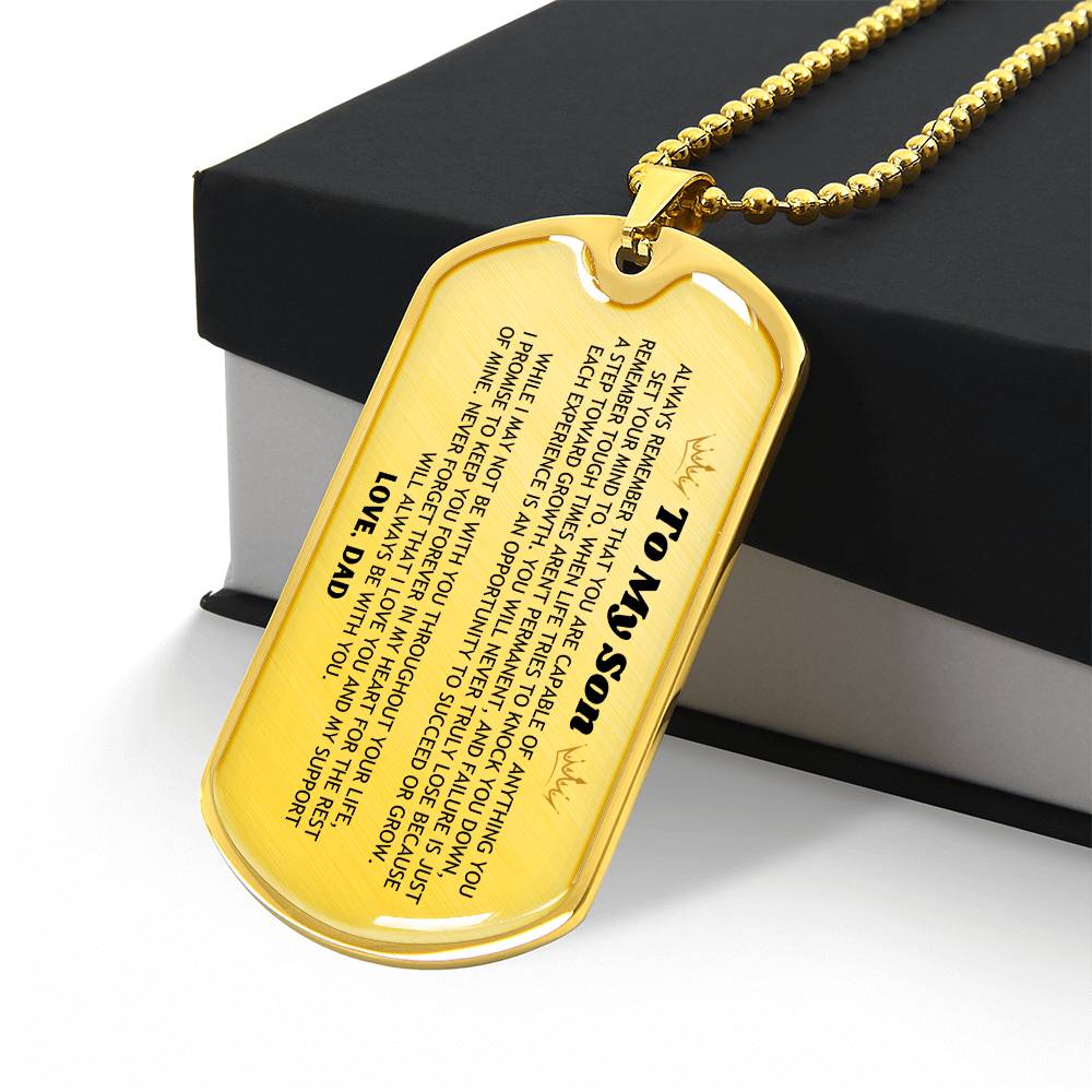 To My Son, Love Dad– Luxury Military Necklace – CMS902