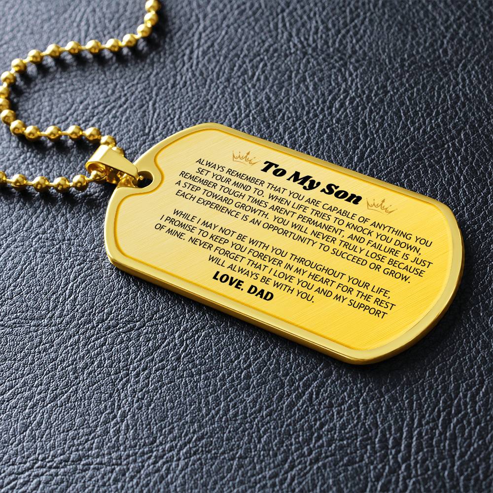 To My Son, Love Dad– Luxury Military Necklace – CMS902