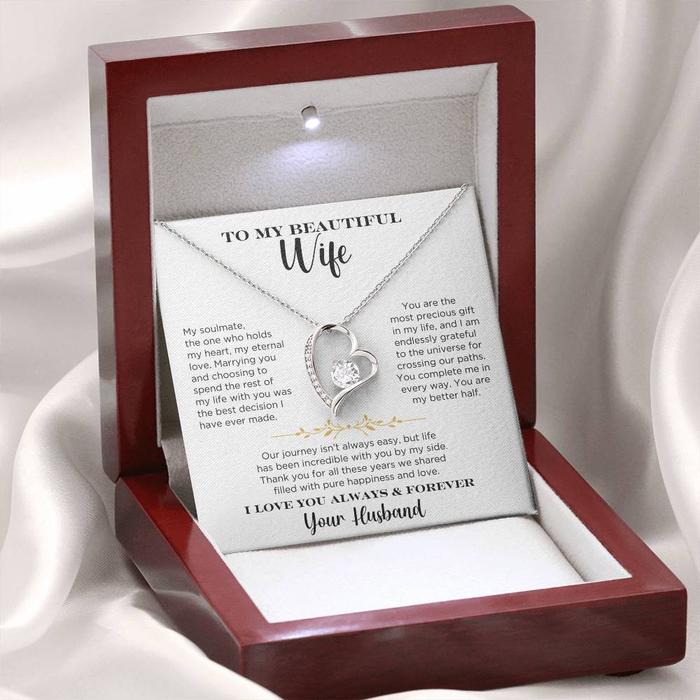 To My Beautiful Wife - Forever Love Necklace Gift Set - CMW901