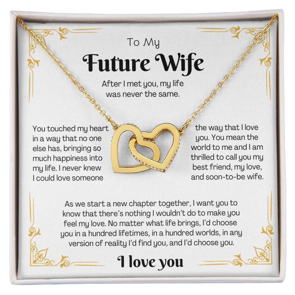 To My Future Wife – Interlocking Hearts Necklace Gift Set - CMS904