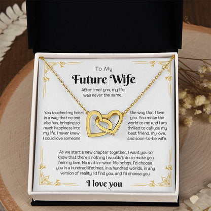 To My Future Wife – Interlocking Hearts Necklace Gift Set - CMS904