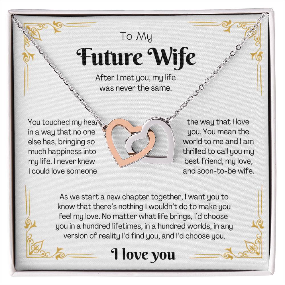 To My Future Wife – Interlocking Hearts Necklace Gift Set - CMS904