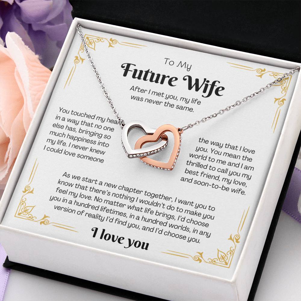 To My Future Wife – Interlocking Hearts Necklace Gift Set - CMS904