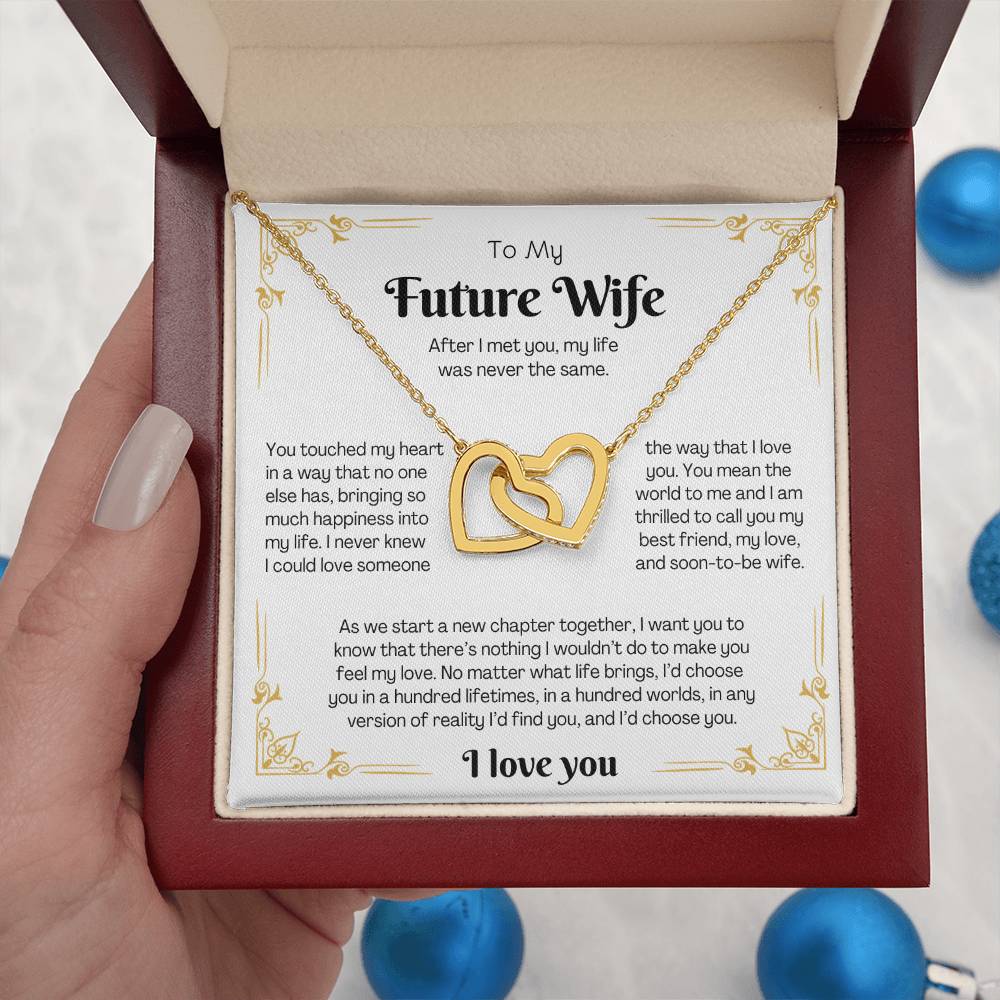 To My Future Wife – Interlocking Hearts Necklace Gift Set - CMS904