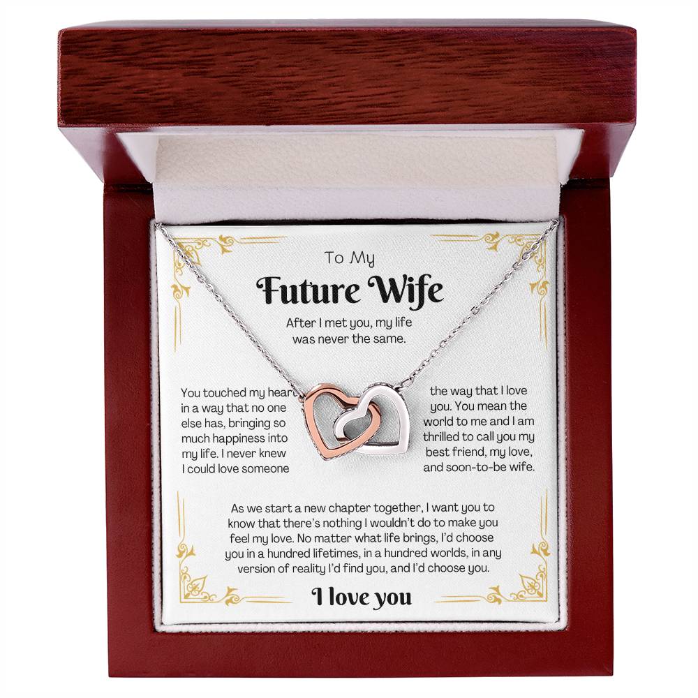 To My Future Wife – Interlocking Hearts Necklace Gift Set - CMS904