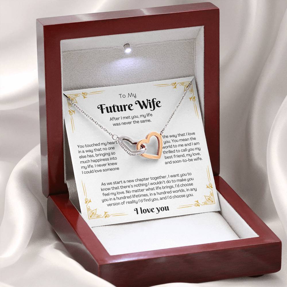 To My Future Wife – Interlocking Hearts Necklace Gift Set - CMS904