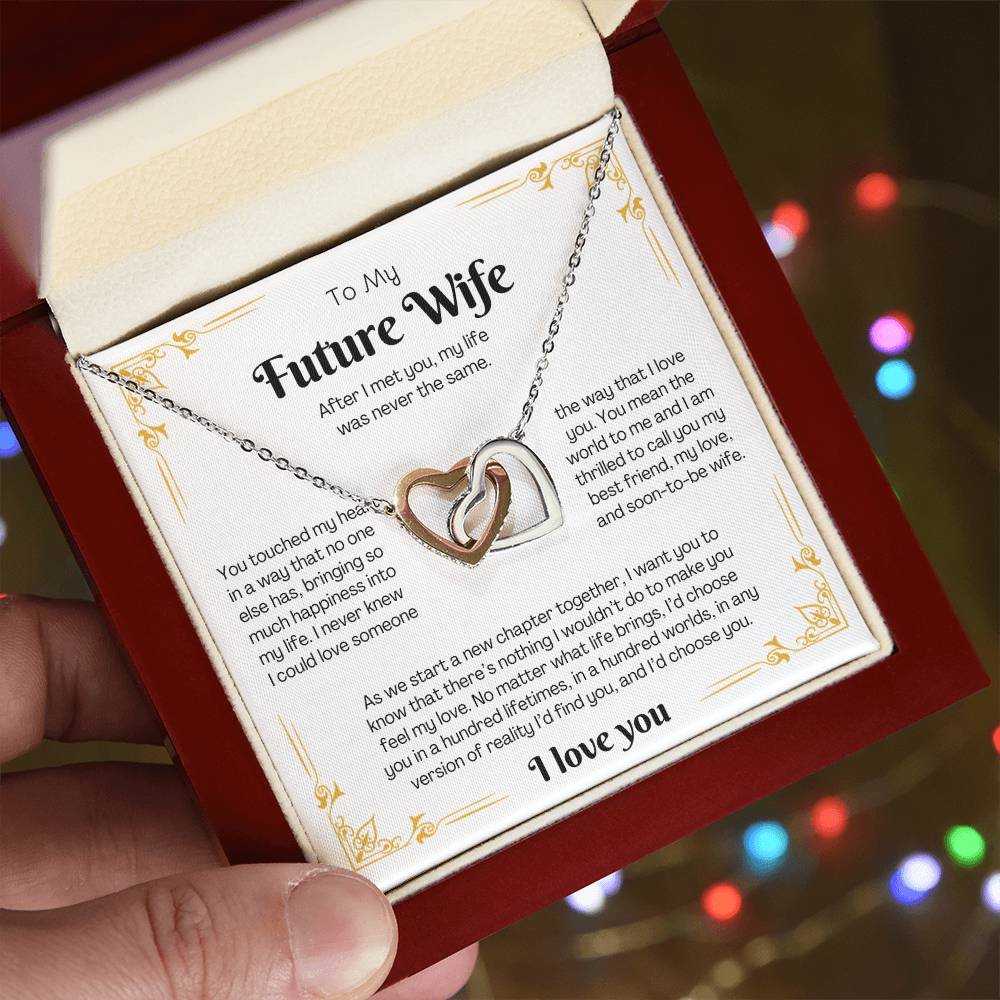 To My Future Wife – Interlocking Hearts Necklace Gift Set - CMS904