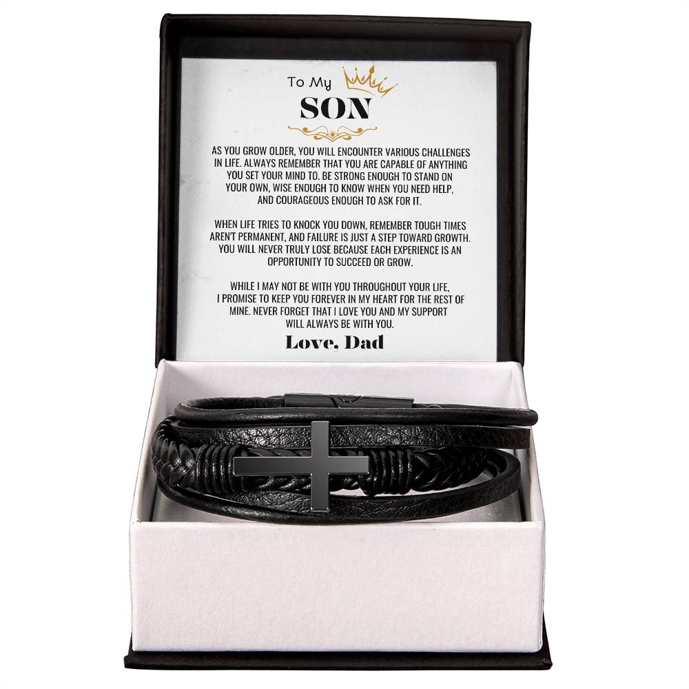 To My Son – Cross Leather Bracelet Gift Set – CMS901