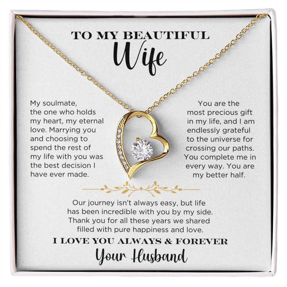 To My Beautiful Wife - Forever Love Necklace Gift Set - CMW901