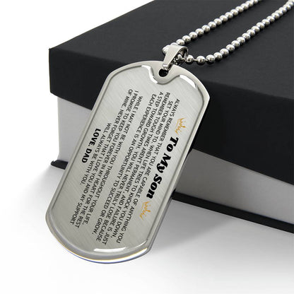 To My Son, Love Dad– Luxury Military Necklace – CMS902
