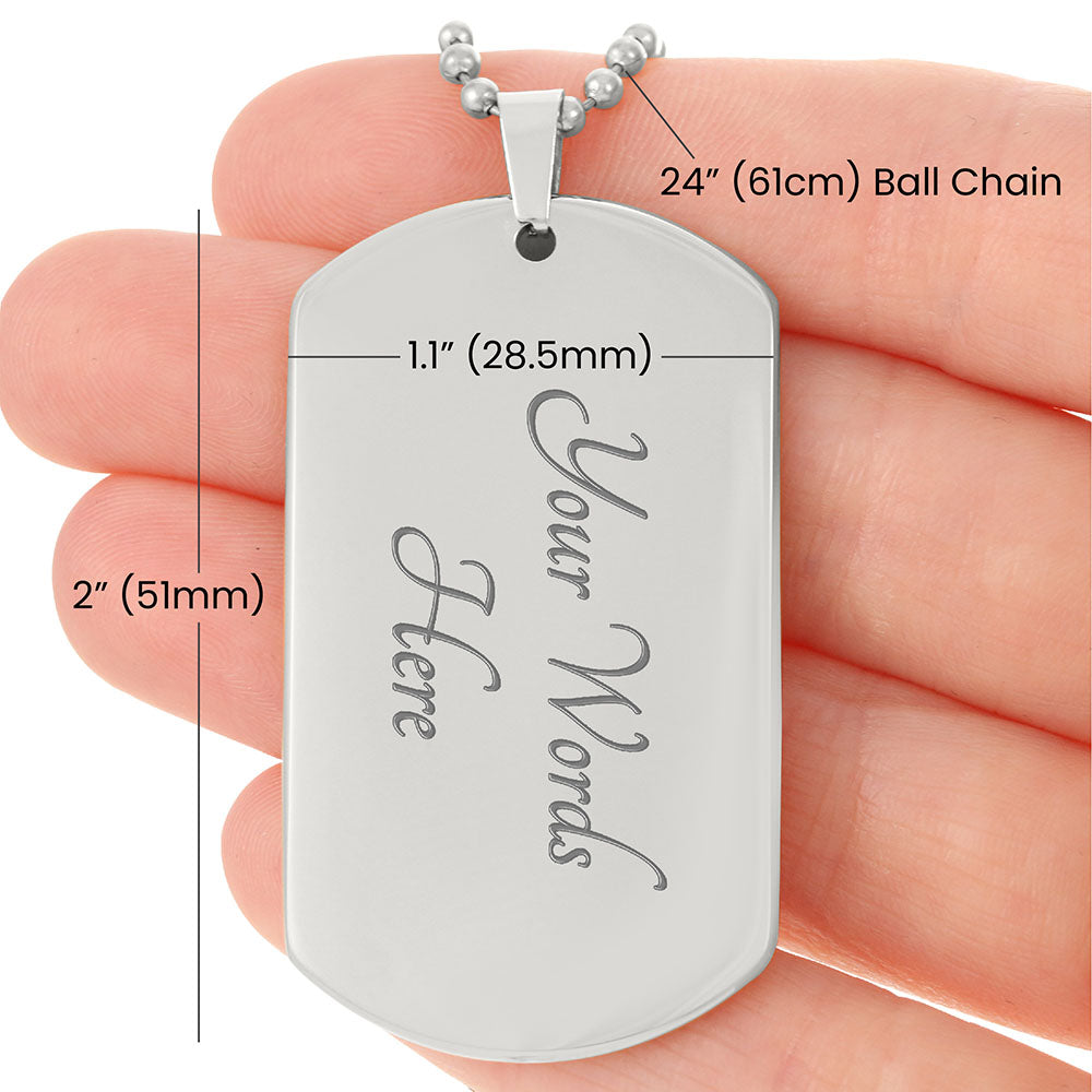 To My Son, Love Dad – Dog Tag Necklace (CMS904) – PRICE INCLUDES FREE SHIPPING