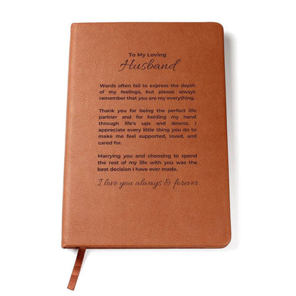 To My Husband, You Are My Everything - Leather Journal (CMH903) - PRICE INCLUDES FREE SHIPPING