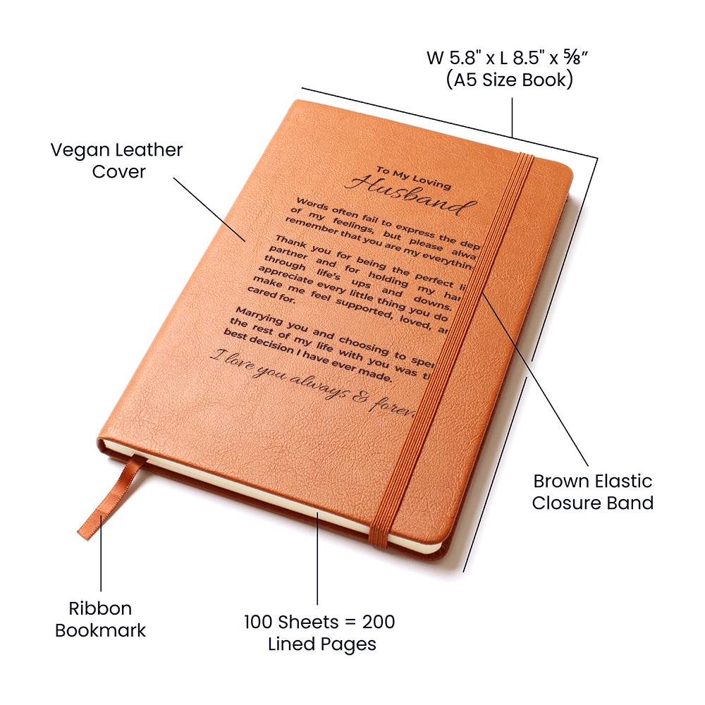 To My Husband, You Are My Everything - Leather Journal (CMH903) - PRICE INCLUDES FREE SHIPPING